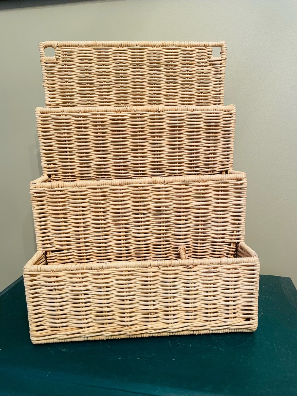 Natural Wicker Storage Basket Set - Beige